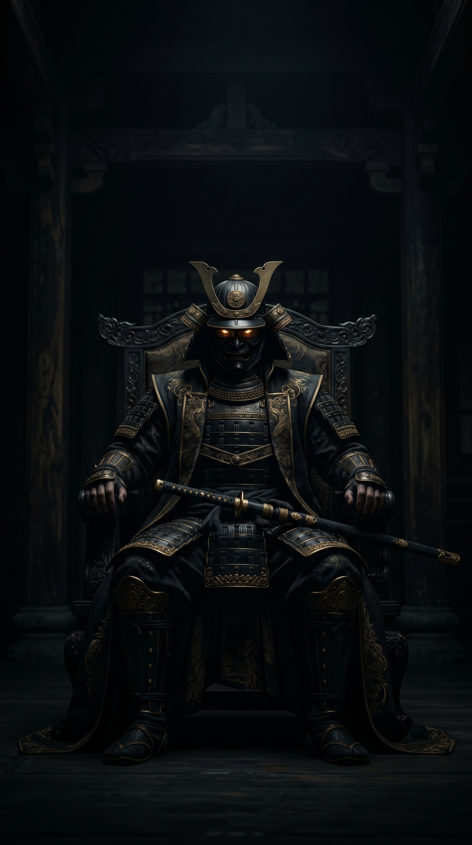 Shogun Seated On Throne
